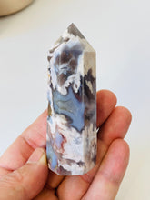 Load image into Gallery viewer, Black Flower Agate Crystal Tower T012a
