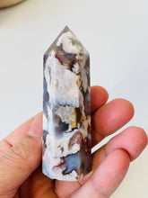 Load image into Gallery viewer, Black Flower Agate Crystal Tower T012a
