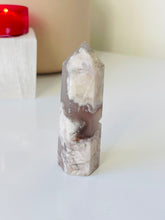 Load image into Gallery viewer, Black Flower Agate Crystal Tower T016a
