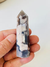 Load image into Gallery viewer, Black Flower Agate Crystal Tower T017a
