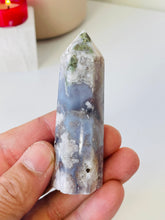 Load image into Gallery viewer, Black Flower Agate Crystal Tower T015a
