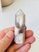 Load image into Gallery viewer, Black Flower Agate Crystal Tower T016a
