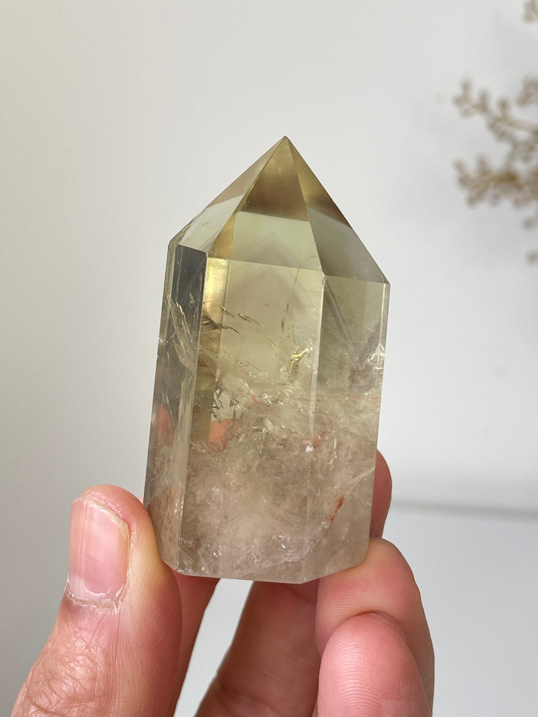 Phantom Citrine Crystal Tower T113a