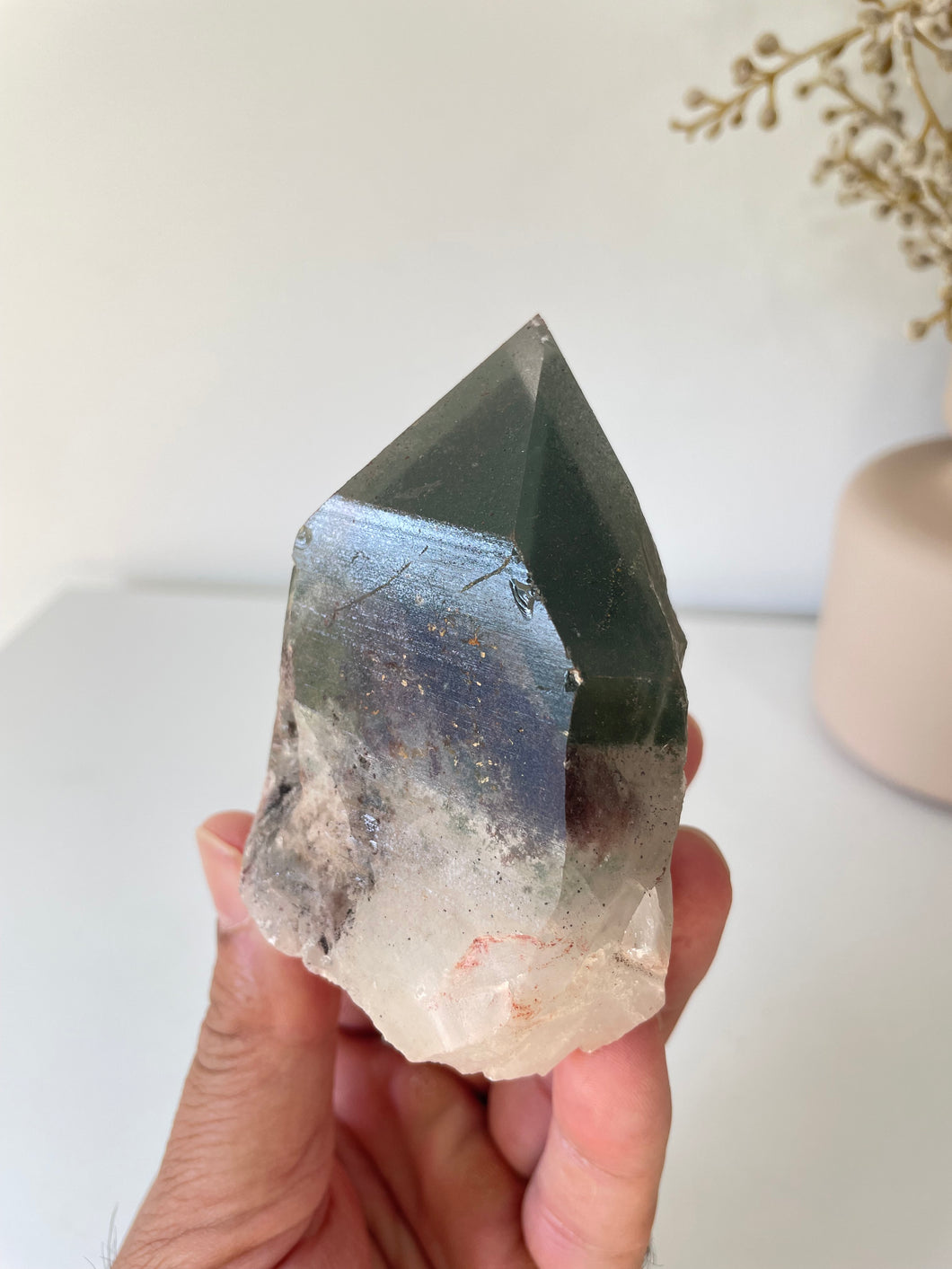 Chlorite Green Phantom Himalayan Quartz Crystal Q287a