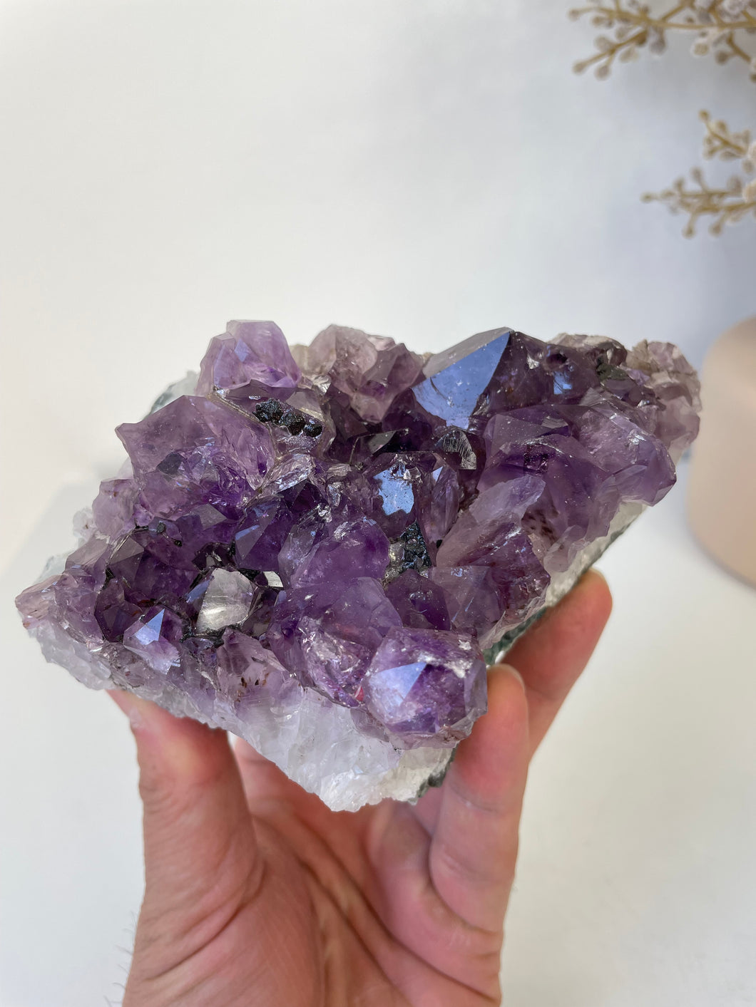 Amethyst Natural Crystal Cluster A392