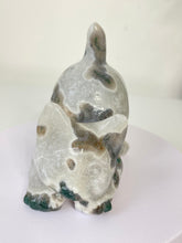 Load image into Gallery viewer, Moss Agate Crystal Cat Carving Large S067
