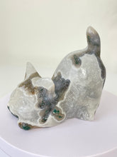 Load image into Gallery viewer, Moss Agate Crystal Cat Carving Large S067
