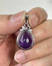 Load image into Gallery viewer, Amethyst Crystal Pendant Set in Sterling Silver PD041
