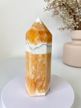 Load image into Gallery viewer, Large Orange Calcite Crystal Tower T018a
