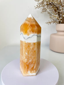 Large Orange Calcite Crystal Tower T018a