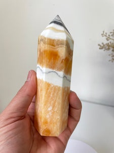 Large Orange Calcite Crystal Tower T019a