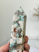 Load image into Gallery viewer, Large Green Flower Agate Crystal Tower High Grade T034a
