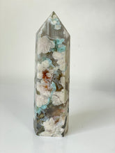 Load image into Gallery viewer, Large Green Flower Agate Crystal Tower High Grade T034a
