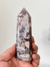 Load image into Gallery viewer, Large Black Flower Agate Crystal Tower High Grade T036a
