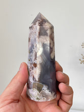 Load image into Gallery viewer, Large Black Flower Agate Crystal Tower High Grade T036a
