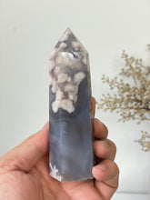 Load image into Gallery viewer, Large Black Flower Agate Crystal Tower High Grade T036a
