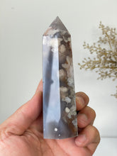 Load image into Gallery viewer, Large Black Flower Agate Crystal Tower High Grade T036a
