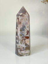 Load image into Gallery viewer, Large Black Flower Agate Crystal Tower High Grade T036a
