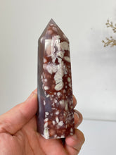 Load image into Gallery viewer, Large Black Flower Agate Crystal Tower High Grade T037a
