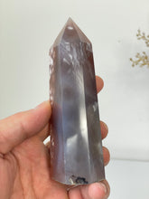 Load image into Gallery viewer, Large Black Flower Agate Crystal Tower High Grade T037a
