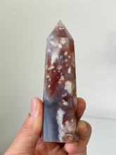 Load image into Gallery viewer, Large Black Flower Agate Crystal Tower High Grade T039a
