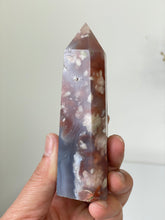 Load image into Gallery viewer, Large Black Flower Agate Crystal Tower High Grade T039a
