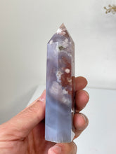 Load image into Gallery viewer, Large Black Flower Agate Crystal Tower High Grade T039a
