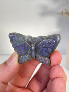 Purple Labradorite Butterfly Carving LA129