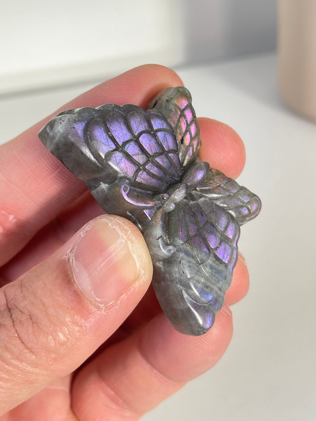 Purple Labradorite Butterfly Carving LA129