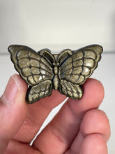 Load image into Gallery viewer, Gold Sheen Obsidian Butterfly Carving LA133
