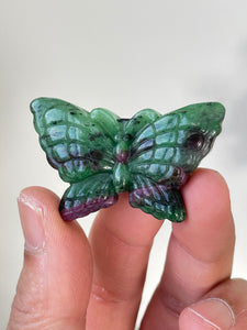 Ruby Zoisite Butterfly Carving LA137