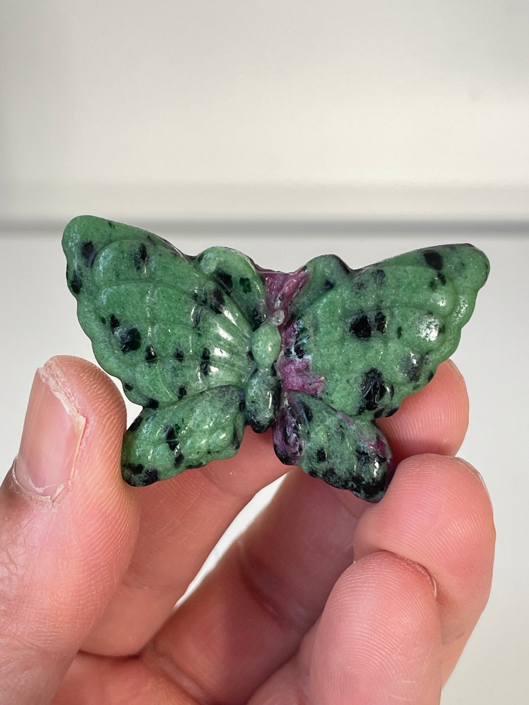 Ruby Zoisite Butterfly Carving LA138