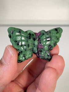 Ruby Zoisite Butterfly Carving LA138