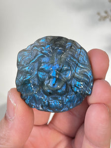 Blue Labradorite Lion Carving LA139