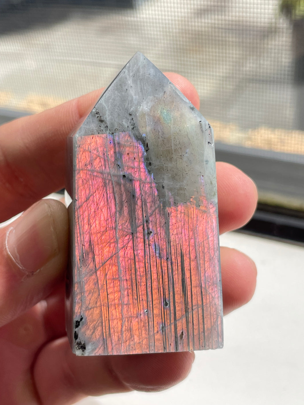 Fire Labradorite Tower Rare T169a