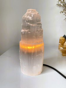 20cm Selenite Crystal Tower Lamp x 1  (SN040)