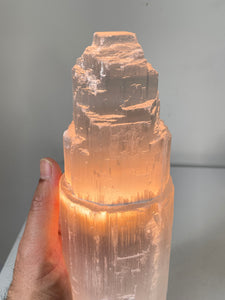 20cm Selenite Crystal Tower Lamp x 1  (SN040)