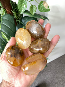 Golden Healer Quartz Palm Stone Natural x 1 PS022