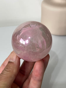 Aura Rose Quartz High Grade Crystal Sphere S200