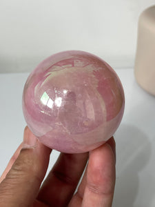 Aura Rose Quartz High Grade Crystal Sphere S201