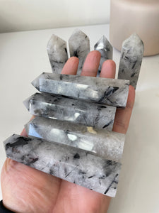 1 x Tourmalinated Quartz Crystal Tower T982