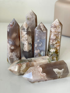 1 x Flower Agate Crystal Tower T984