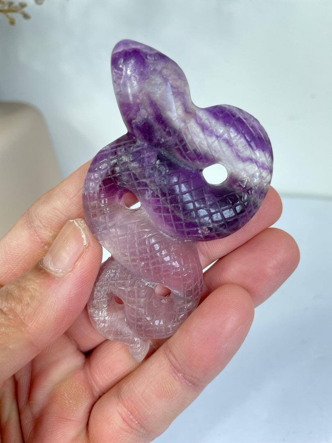 Fluorite Snake Crystal Carving CA03