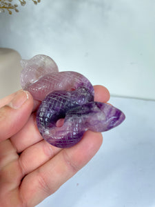 Fluorite Snake Crystal Carving CA03