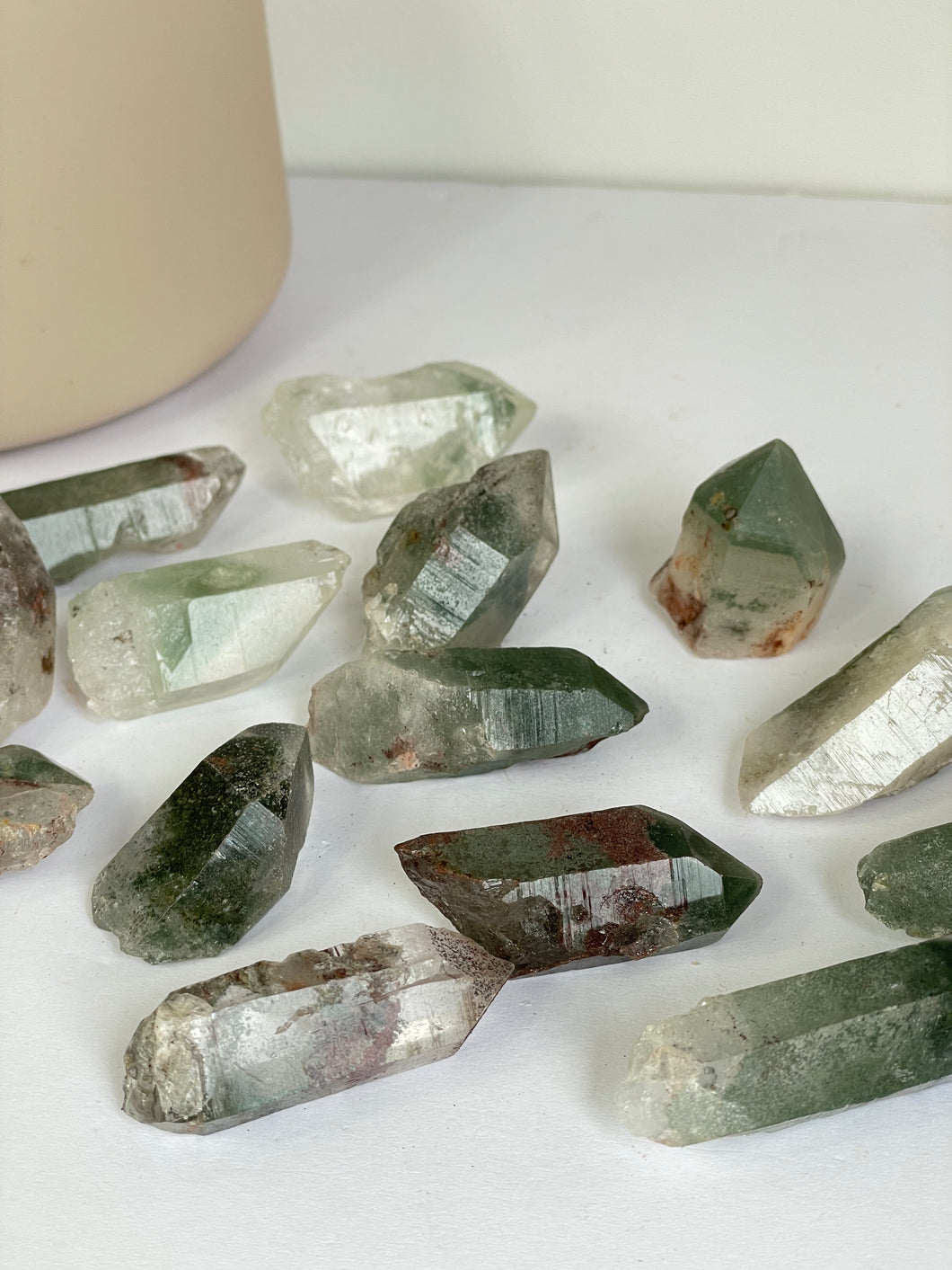 Green Phantom Quartz Crystals x 1 (Q258)