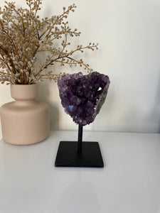 Amethyst High-Grade on Stand Natural Crystal Cluster A334