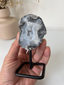 Agate Druzy Geode on Stand High Grade AG231