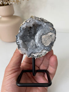 Agate Druzy Geode on Stand High Grade AG232