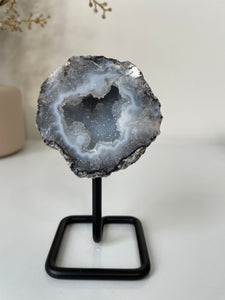 Agate Druzy Geode on Stand High Grade AG234