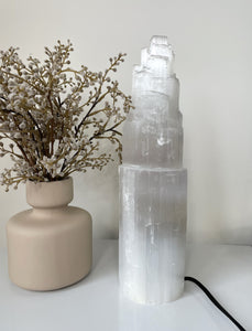 35cm Selenite Crystal Tower Lamp x 1  (SN039)